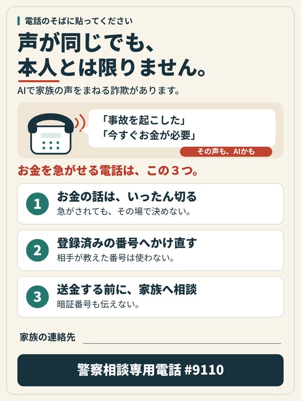 GPT-6 AstraがSVGコードで描いた防犯ポスター